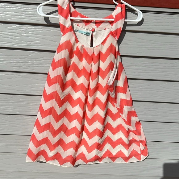 Maurices Tops - Maurices XL Dressy Round Neck Tank with Orange Chevron